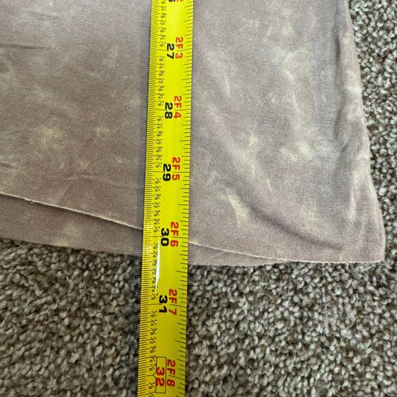 POL Women's Size Medium Muted Tie Dye 3/4 Sleeve Slinky Deep V Neck Top - Picture 7 of 8